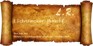 Lichtnecker Rudolf névjegykártya